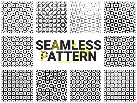 Geometric seamless patterns Illustrazione stock
