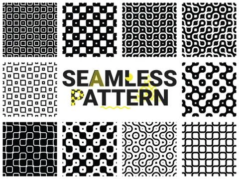 Geometric seamless patterns Stock Illustration