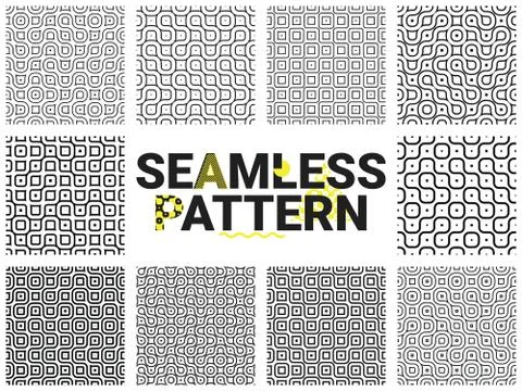 Geometric seamless patterns Illustrazione stock