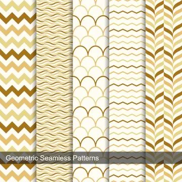 Geometric seamless patterns. 库存插图