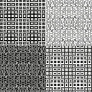 Geometric seamless patterns. Stock Illustration