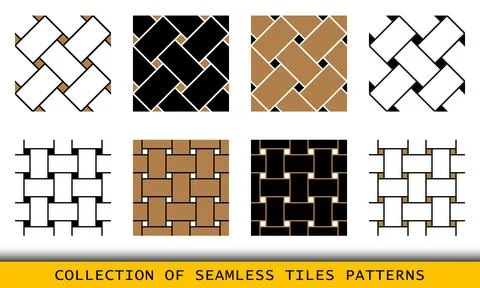Geometric seamless patterns with intertwined bands. Wrapping paper. Tiling 库存插图