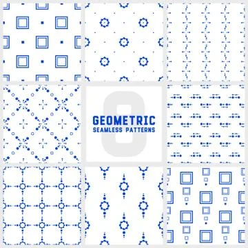 Geometric Seamless Patterns Set Stock Illustration