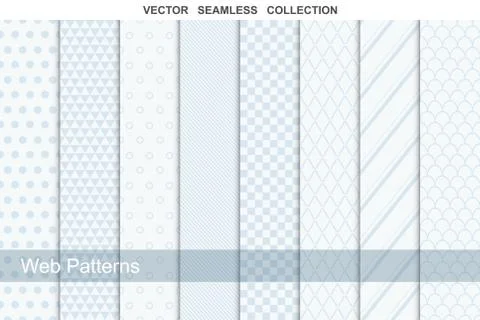 Geometric seamless patterns in soft colors. Illustrazione stock