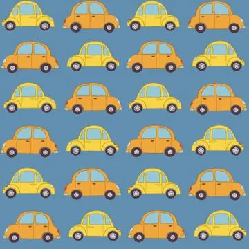 Geometric seamless repeating pattern of cars Stock Illustration