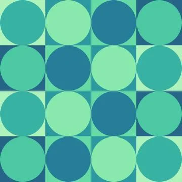 Geometric seamless repeating pattern of circles inside squaers Stock Illustration