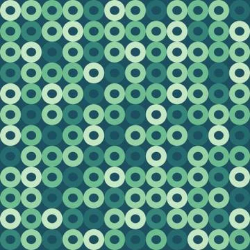 Geometric seamless repeating pattern of circles Stock Illustration