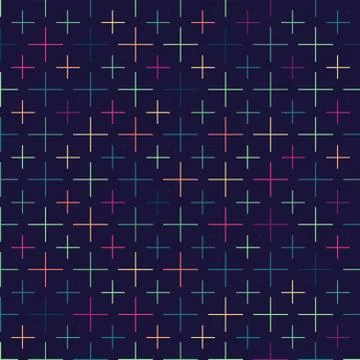 Geometric seamless repeating pattern of crosses Stock Illustration