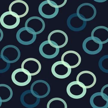 Geometric seamless repeating pattern of rings Stock Illustration