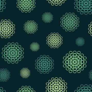 Geometric seamless repeating pattern of rings Stock Illustration