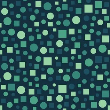 Geometric seamless repeating pattern of squaers and circles Stock Illustration