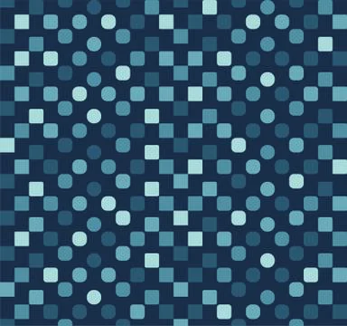 Geometric seamless repeating pattern of squaers and circles Stock Illustration