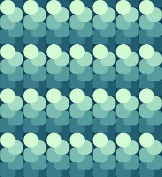 Geometric seamless repeating pattern of squaers and circles Stock Illustration