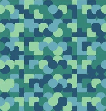 Geometric seamless repeating pattern of squaers and circles 库存插图