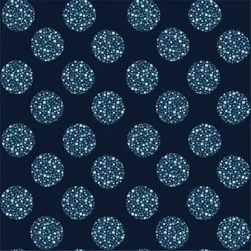Geometric seamless repeating pattern of squares inside of circles Stock Illustration