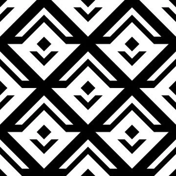 Geometric seamless retro pattern, abstract sprout or flower Stock Illustration