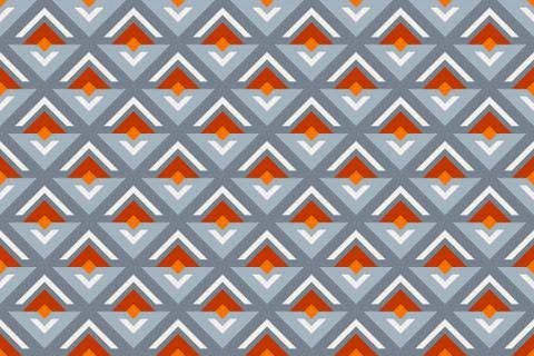 Geometric seamless retro pattern, abstract sprout or flower Stock Illustration