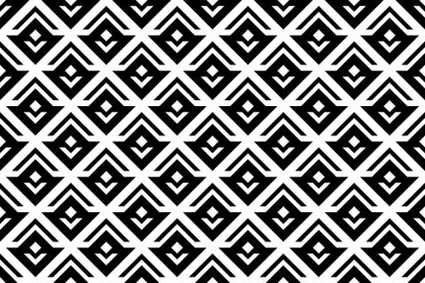 Geometric seamless retro pattern, abstract sprout or flower Stock Illustration