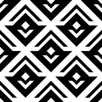 Geometric seamless retro pattern, abstract sprout or flower Stock Illustration