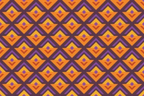 Geometric seamless retro pattern, abstract sprout or flower Stock Illustration