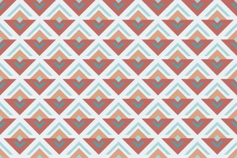 Geometric seamless retro pattern, abstract sprout or flower Stock Illustration