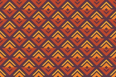 Geometric seamless retro pattern, abstract sprout or flower Stock Illustration