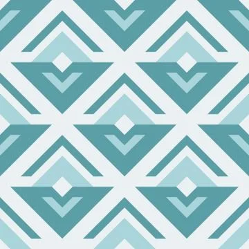 Geometric seamless retro pattern, abstract sprout or flower Stock Illustration