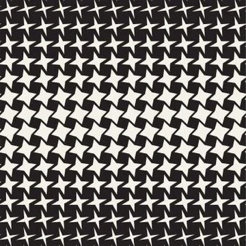 Geometric Seamless Star Shapes Pattern. Halftone Gradient Effect. Stylish Vector Stock Illustration
