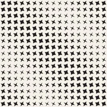 Geometric Seamless Star Shapes Pattern. Halftone Gradient Effect. Stylish Vector イラスト素材