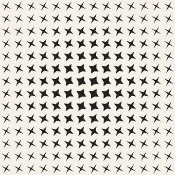 Geometric Seamless Star Shapes Pattern. Halftone Gradient Effect. Stylish Vector Stock Illustration