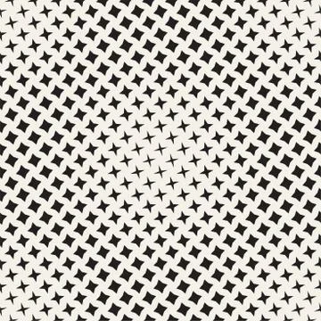 Geometric Seamless Star Shapes Pattern. Halftone Gradient Effect. Stylish Vector Stock Illustration