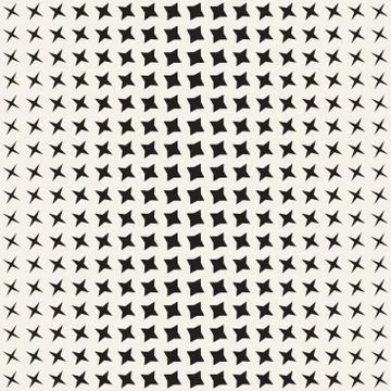 Geometric Seamless Star Shapes Pattern. Halftone Gradient Effect. Stylish Vector Illustrazione stock