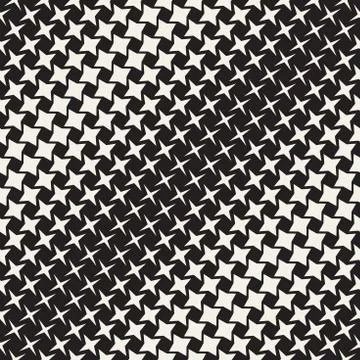 Geometric Seamless Star Shapes Pattern. Halftone Gradient Effect. Stylish Vector Stock Illustration