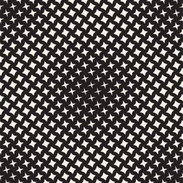 Geometric Seamless Star Shapes Pattern. Halftone Gradient Effect. Stylish Vector 스톡 일러스트