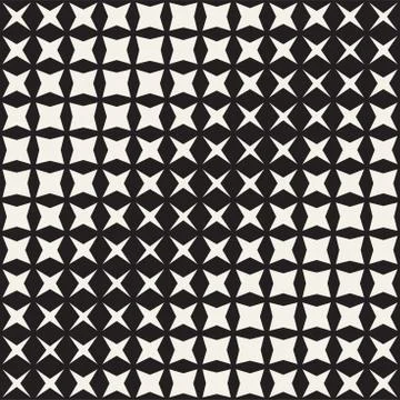 Geometric Seamless Star Shapes Pattern. Halftone Gradient Effect. Stylish Vector イラスト素材