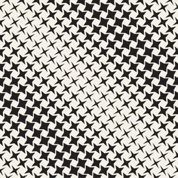 Geometric Seamless Star Shapes Pattern. Halftone Gradient Effect. Stylish Vector Stock Illustration