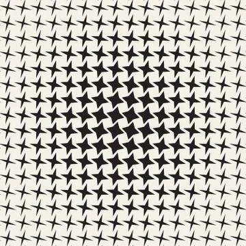 Geometric Seamless Star Shapes Pattern. Halftone Gradient Effect. Stylish Vector Stock Illustration