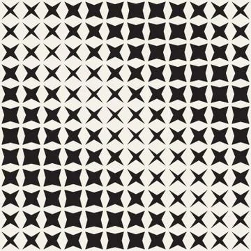 Geometric Seamless Star Shapes Pattern. Halftone Gradient Effect. Stylish Vector イラスト素材