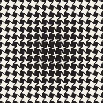 Geometric Seamless Star Shapes Pattern. Halftone Gradient Effect. Stylish Vector Stock Illustration