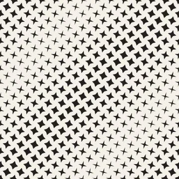 Geometric Seamless Star Shapes Pattern. Halftone Gradient Effect. Stylish Vector Stock Illustration