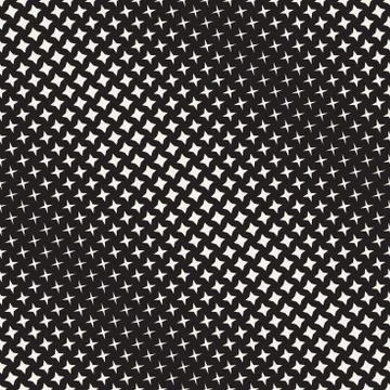 Geometric Seamless Star Shapes Pattern. Halftone Gradient Effect. Stylish V.. イラスト素材