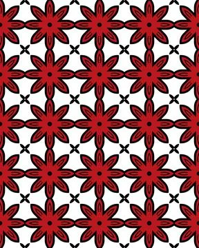 Geometric seamless tile pattern in red Stock Illustration