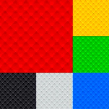 Geometric seamless tile texture in six colors. Stock Illustration