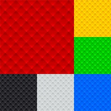 Geometric seamless tile texture in six colors. Stock Illustration
