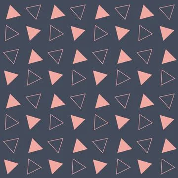 Geometric seamless triangle pattern on dark background, simple illustration Stock Illustration