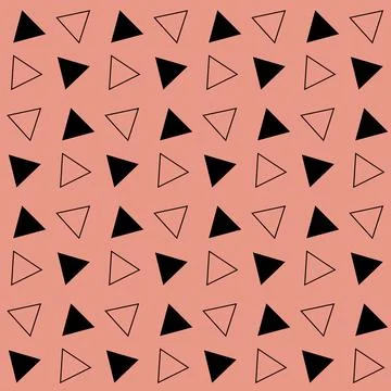 Geometric seamless triangle pattern, pink black illustration for design Stockillustratie