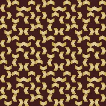 Geometric Seamless Vector Abstract Pattern with Golden Triangles Stock Illustration
