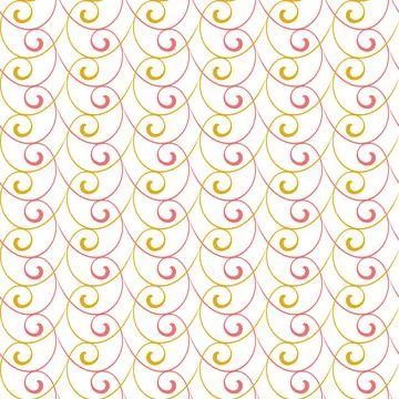 Geometric Seamless Vector Colored Pattern with red and golden waves. Classic 스톡 일러스트