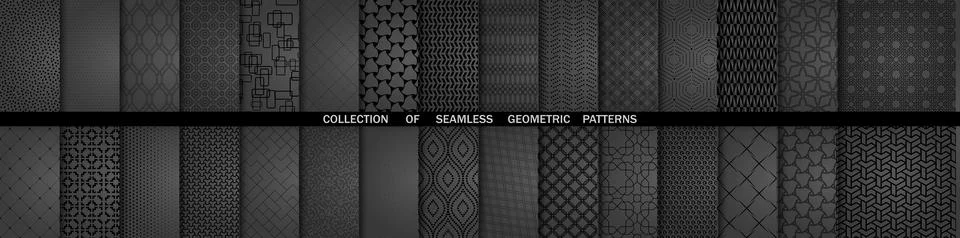 Geometric Seamless Vector Pattern With 3D Elements Stock Illustration