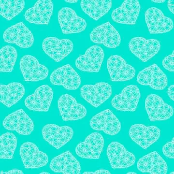 Geometric seamless vector pattern. Doodle heart with a pattern of Simple flow 스톡 일러스트